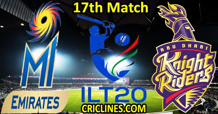 Today Match Prediction-MI Emirates vs Abu Dhabi Knight Riders-IL T20 2025-17th Match-Who Will Win