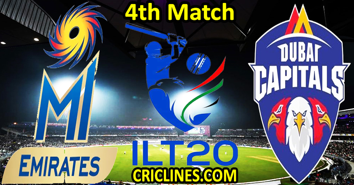 Today Match Prediction-MI Emirates vs Dubai Capitals-IL T20 2025-4th Match-Who Will Win