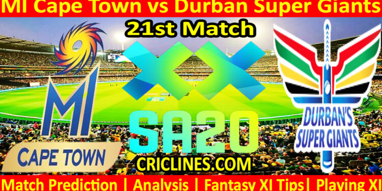 Today Match Prediction-MICT vs DSG-SA20 T20 2025-Dream11-21st Match-Who Will Win