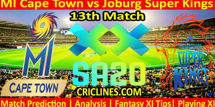 Today Match Prediction-MICT vs JSK-SA20 T20 2025-Dream11-13th Match-Who Will Win