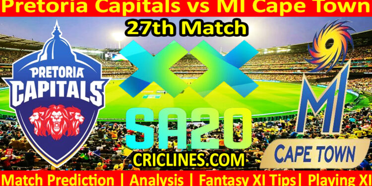Today Match Prediction-PC vs MICT-SA20 T20 2025-Dream11-27th Match-Who Will Win