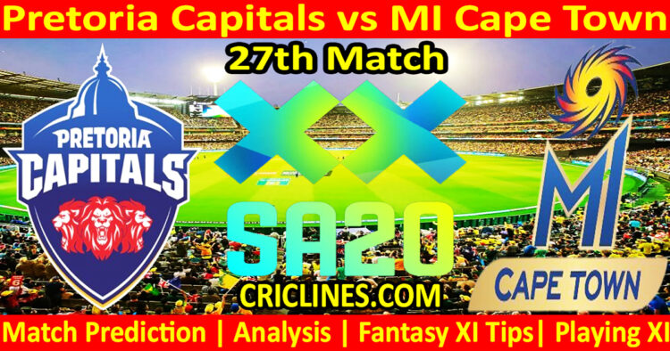 Today Match Prediction-PC vs MICT-SA20 T20 2025-Dream11-27th Match-Who Will Win