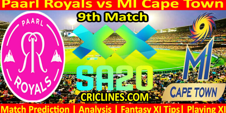 Today Match Prediction-PR vs MICT-SA20 T20 2025-Dream11-9th Match-Who Will Win