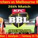 Today Match Prediction-PRS vs MLR-Dream11-BBL T20 2024-25-26th Match-Who Will Win