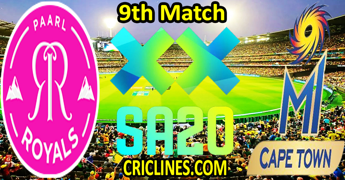 Today Match Prediction-Paarl Royals vs MI Cape Town-SA20 T20 2025-Dream11-9th Match-Who Will Win