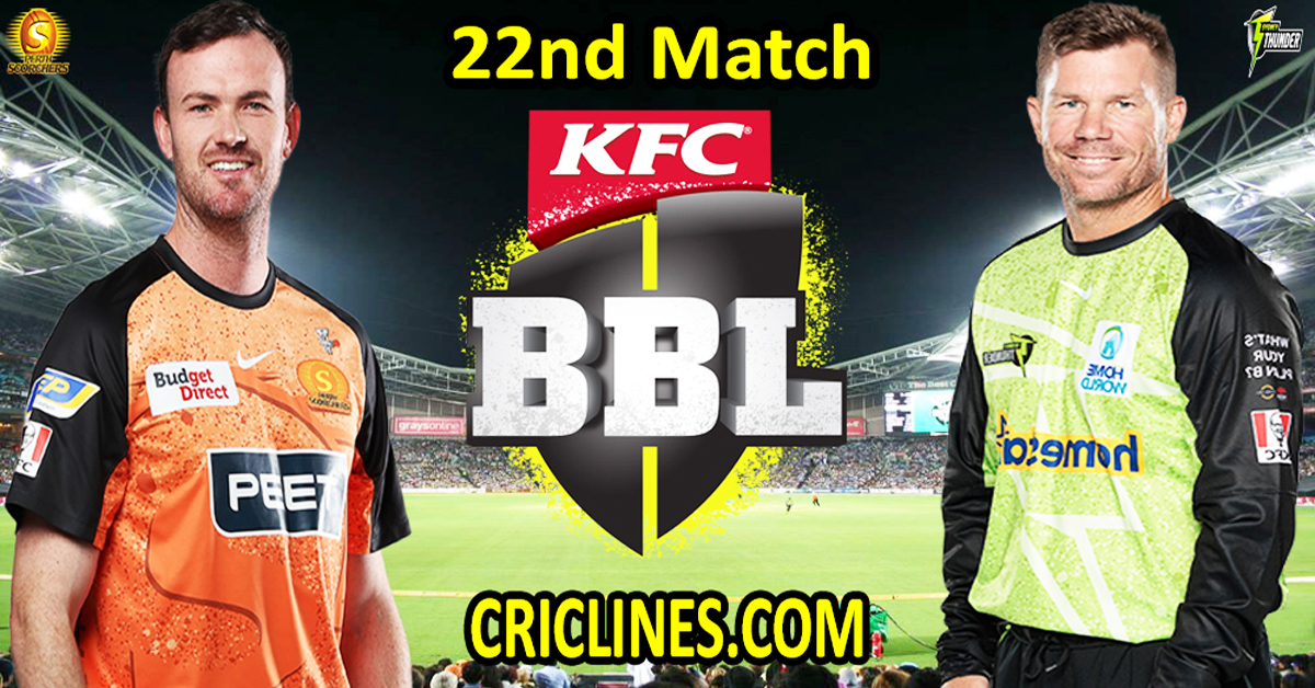 Today Match Prediction-Perth Scorchers vs Sydney Thunder-Dream11-BBL T20 2024-25-22nd Match-Who Will Win