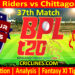 Today Match Prediction-RR vs CKS-Dream11-BPL T20-2024-25-37th Match-Who Will Win