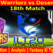 Today Match Prediction-SW vs DV-IL T20 2025-18th Match-Who Will Win