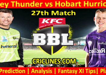 Today Match Prediction-SYT vs HBH-Dream11-BBL T20 2024-25-27th Match-Who Will Win