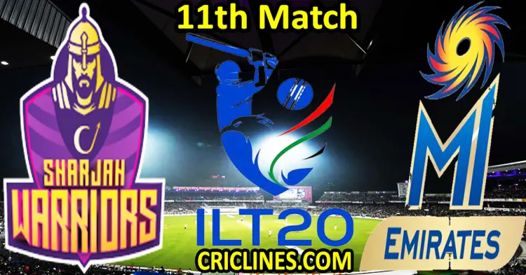 Today Match Prediction-Sharjah Warriorz vs MI Emirates-IL T20 2025-11th Match-Who Will Win