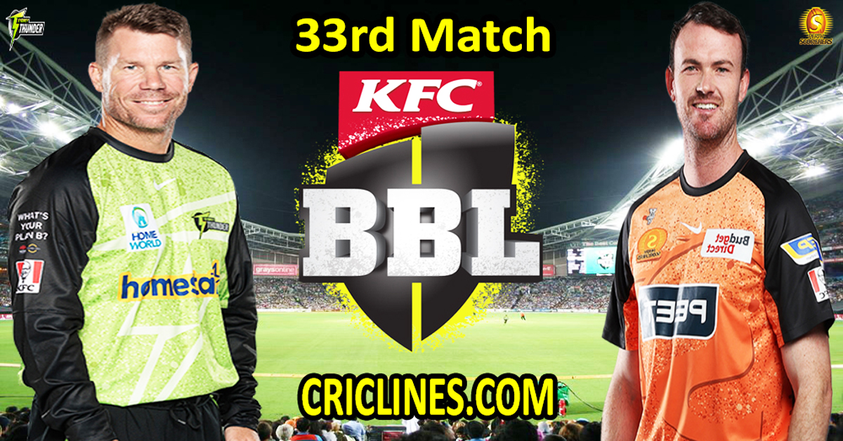 Today Match Prediction-Sydney Thunder vs Perth Scorchers-Dream11-BBL T20 2024-25-33rd Match-Who Will Win