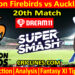 Today Match Prediction-WF vs AA-Dream11-Super Smash T20 2024-25-20th Match-Who Will Win