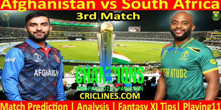 Today Match Prediction-AFG vs SA-ICC Champions Trophy-CT 2025-3rd Match-Who Will Win
