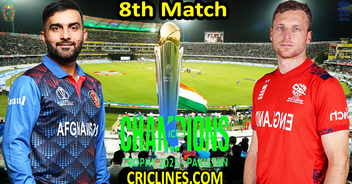 Today Match Prediction-Afghanistan vs England-ICC Champions Trophy-CT 2025-8th Match-Who Will Win