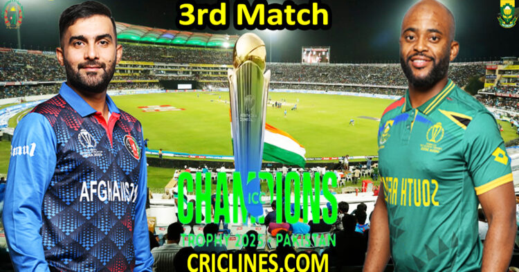 Today Match Prediction-Afghanistan vs South Africa-ICC Champions Trophy-CT 2025-3rd Match-Who Will Win