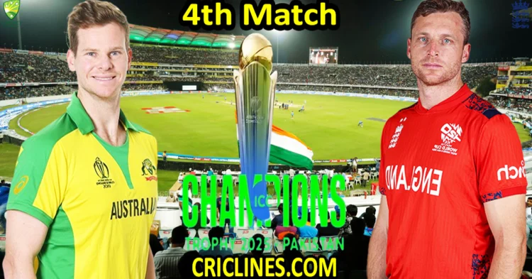Today Match Prediction-Australia vs England-ICC Champions Trophy-CT 2025-4th Match-Who Will Win