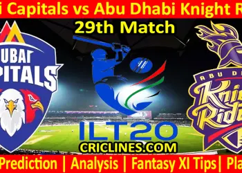 Today Match Prediction-DC vs ADKR-IL T20 2025-29th Match-Who Will Win