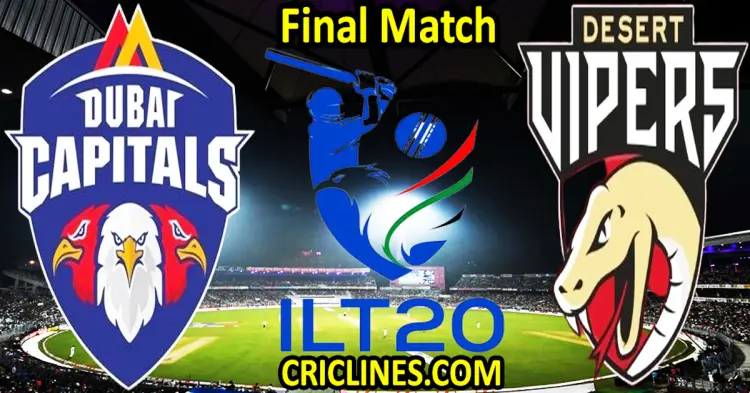Today Match Prediction-Dubai Capitals vs Desert Vipers-IL T20 2025-Final Match-Who Will Win