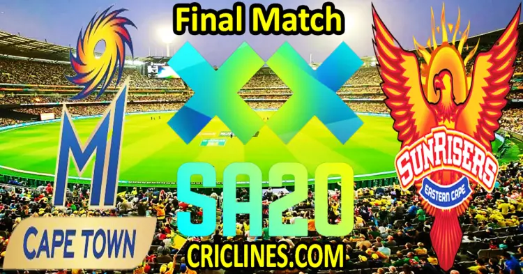 Today Match Prediction-MI Cape Town vs Sunrisers Eastern Cape-SA20 T20 2025-Dream11-Final Match-Who Will Win