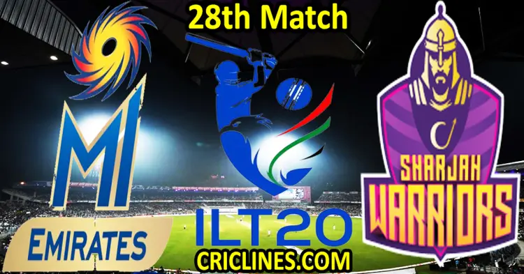 Today Match Prediction-MI Emirates vs Sharjah Warriorz-IL T20 2025-28th Match-Who Will Win