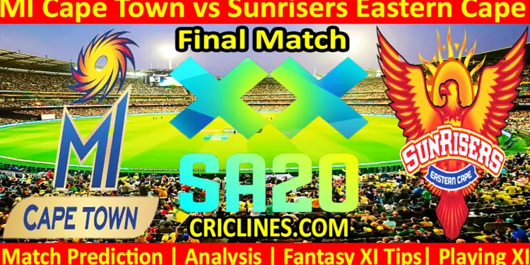Today Match Prediction-MICT vs SEC-SA20 T20 2025-Dream11-Final Match-Who Will Win