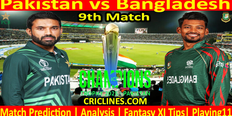 Today Match Prediction-PAK vs BAN-ICC Champions Trophy-CT 2025-9th Match-Who Will Win