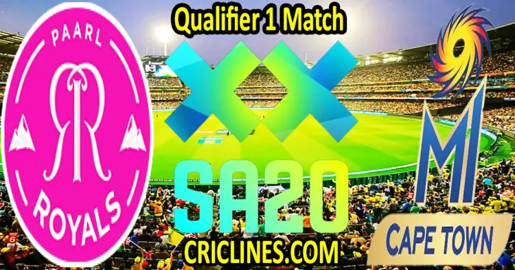Today Match Prediction-Paarl Royals vs MI Cape Town-SA20 T20 2025-Dream11-Qualifier 1 Match-Who Will Win