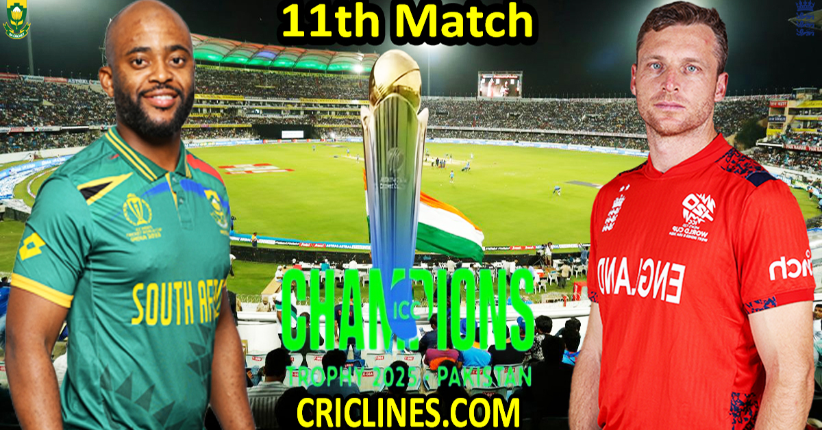 Today Match Prediction-South Africa vs England-ICC Champions Trophy-CT 2025-11th Match-Who Will Win