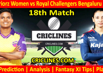 Today Match Prediction-UPW vs RCBW-WPL T20 2025-18th Match-Dream11-Who Will Win