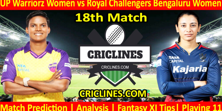 Today Match Prediction-UPW vs RCBW-WPL T20 2025-18th Match-Dream11-Who Will Win