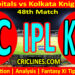 Today Match Prediction-DC vs KKR-IPL Match Today 2025-48th Match-Venue Details-Dream11-Toss Update-Who Will Win