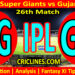 Today Match Prediction-LSG vs GT-IPL Match Today 2025-26th Match-Venue Details-Dream11-Toss Update-Who Will Win