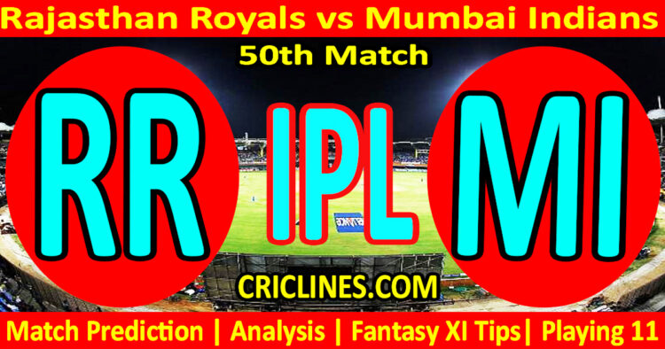 Today Match Prediction-RR vs MI-IPL Match Today 2025-50th Match-Venue Details-Dream11-Toss Update-Who Will Win