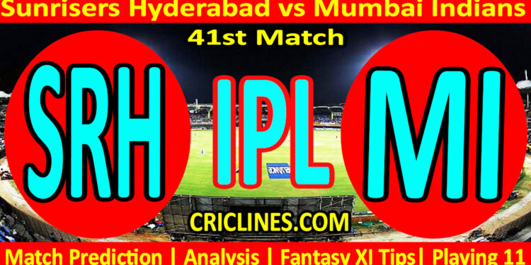 Today Match Prediction-SRH vs MI-IPL Match Today 2025-41st Match-Venue Details-Dream11-Toss Update-Who Will Win