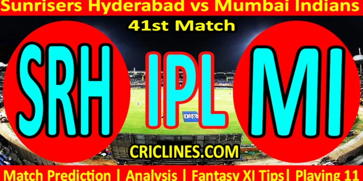 Today Match Prediction-SRH vs MI-IPL Match Today 2025-41st Match-Venue Details-Dream11-Toss Update-Who Will Win