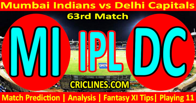 Today Match Prediction-MI vs DC-IPL Match Today 2025-63rd Match-Venue Details-Dream11-Toss Update-Who Will Win