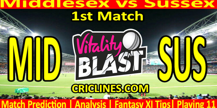 Today Match Prediction-MID vs SUS-Vitality T20 Blast 2025-Dream11-1st Match-Venue Details-Toss Update-Who Will Win
