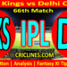 Today Match Prediction-PBKS vs DC-IPL Match Today 2025-66th Match-Venue Details-Dream11-Toss Update-Who Will Win