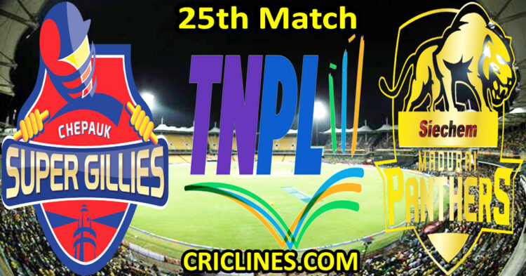 Today Match Prediction-Chepauk Super Gillies vs Siechem Madurai Panthers-TNPL T20 2025-25th Match-Who Will Win