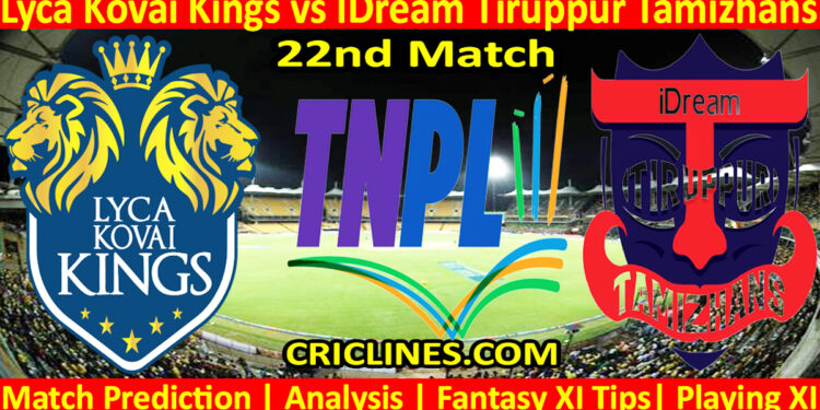 Today Match Prediction-LKK vs IDT-TNPL T20 2025-22nd Match-Who Will Win