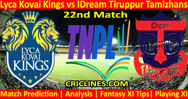 Today Match Prediction-LKK vs IDT-TNPL T20 2025-22nd Match-Who Will Win