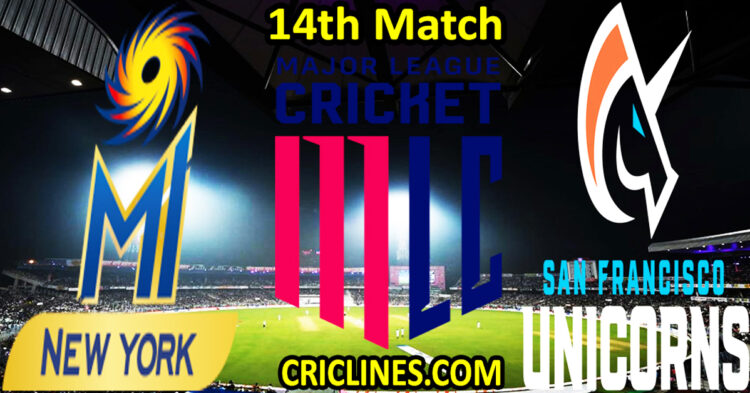 Today Match Prediction-MI New York vs San Francisco Unicorns-MLC T20 2025-14th Match-Who Will Win