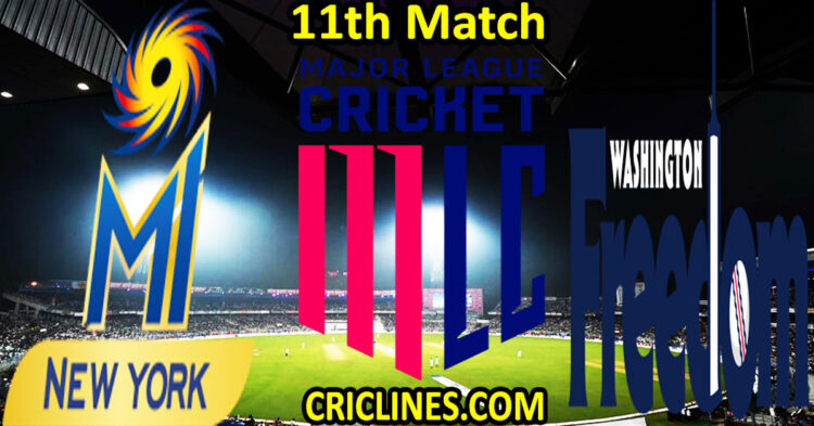 Today Match Prediction-MI New York vs Washington Freedom-MLC T20 2025-11th Match-Who Will Win