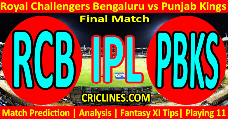 Today Match Prediction-RCB vs PBKS-IPL Match Today 2025-Final Match-Venue Details-Dream11-Toss Update-Who Will Win