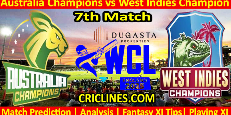 AUSC vs WIC-Today Match Prediction-WCL T20 2025-7th Match-Who Will Win