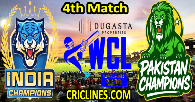 India Champions vs Pakistan Champions-Today Match Prediction-WCL T20 2025-4th Match-Who Will Win
