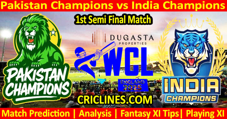 PAKC vs INDC-Today Match Prediction-WCL T20 2025-1st Semi Final Match-Who Will Win