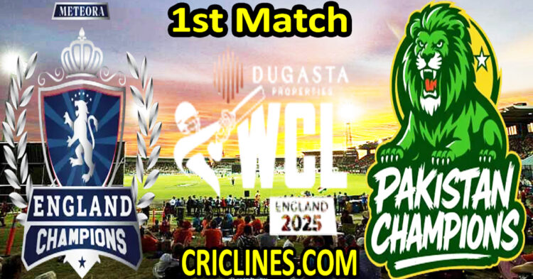 Today Match Prediction-England Champions vs Pakistan Champions-WCL T20 2025-1st Match-Who Will Win