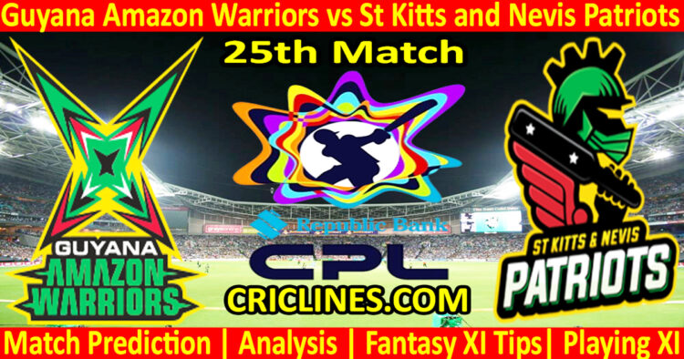 GAW vs SNP-Today Match Prediction-CPL T20 2025-25th Match-Who Will Win