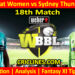 BBHW vs SYTW-Today Match Prediction-WBBL T20 2025-18th Match-Who Will Win